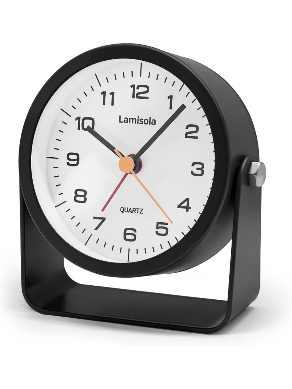 Home Black Analog Quartz Battery Vintage Operated Silent Small Desk Alarm Clock